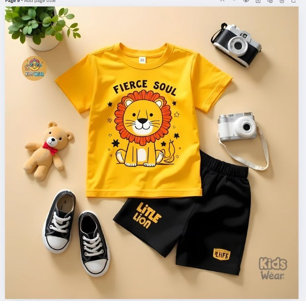 Love Cat  printed T-Shirt Set | Soft Cotton | Hit for Summer – Kiddy Choice No Extra shoes (ID: 9064548204788)
