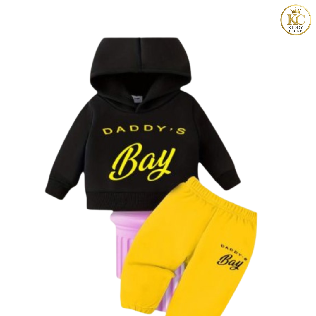 KIDDY CHOICE Boys’ Stylish Winter Set – Yellow & Black Sweat Outfit (ID: 9165879574772)
