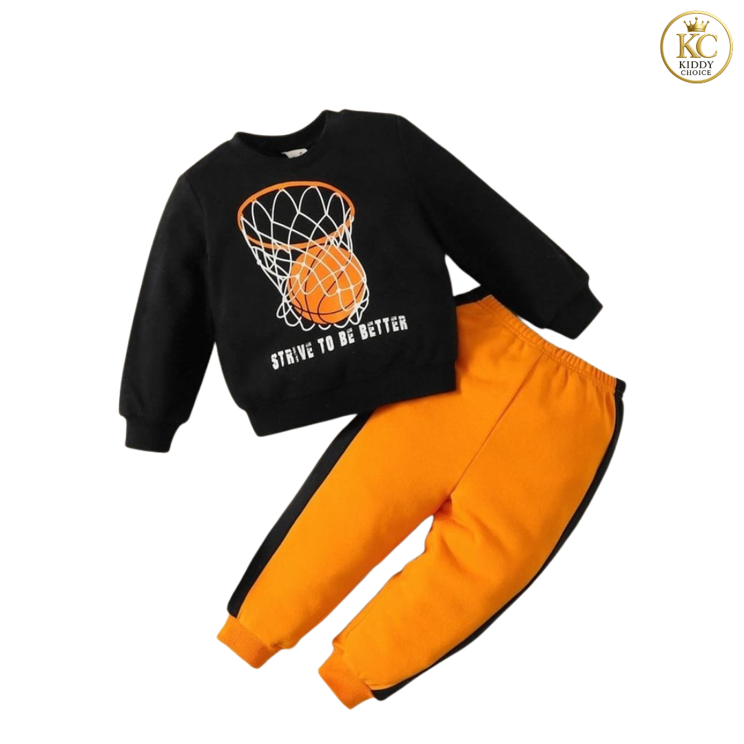 KIDDY CHOICE Boys’ Stylish Winter Set – Yellow & Black Sweat Outfit (ID: 9165885669620)