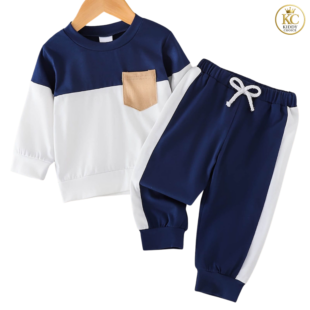 KIDDY CHOICE Boys’ Stylish Winter Set – Yellow & Black Sweat Outfit (ID: 9165875871988)