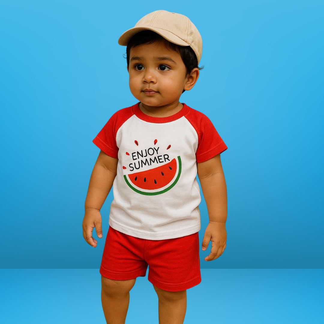 Baby 2 pcs watermelon Printed T-shirt Set  | Soft Cotton | Hit for Summer – Kiddy Choice (ID: 9114484769012)