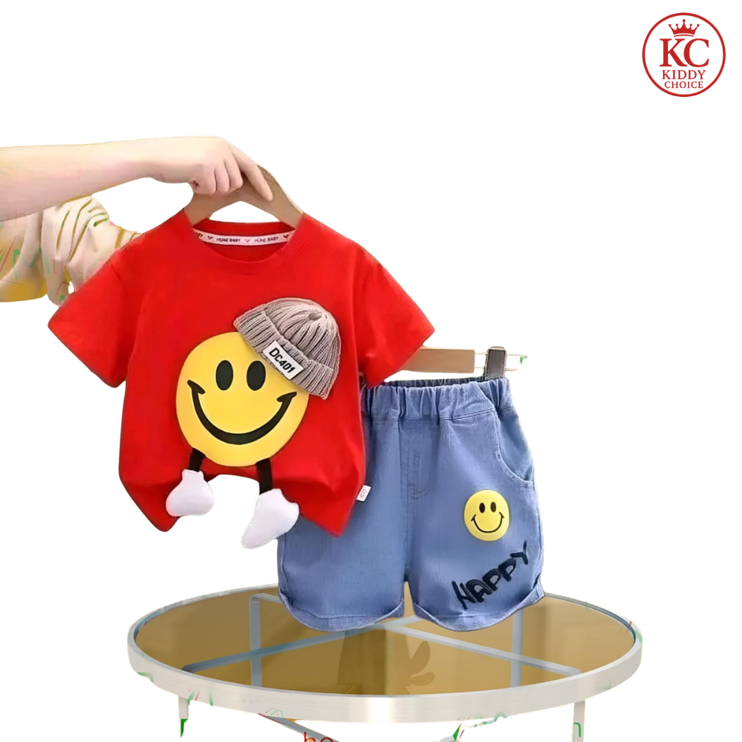 Red Jen's T-Shirt Set - Perfect Summer Wear for Kids | Kiddy Choice, (ID: 9007772598516)