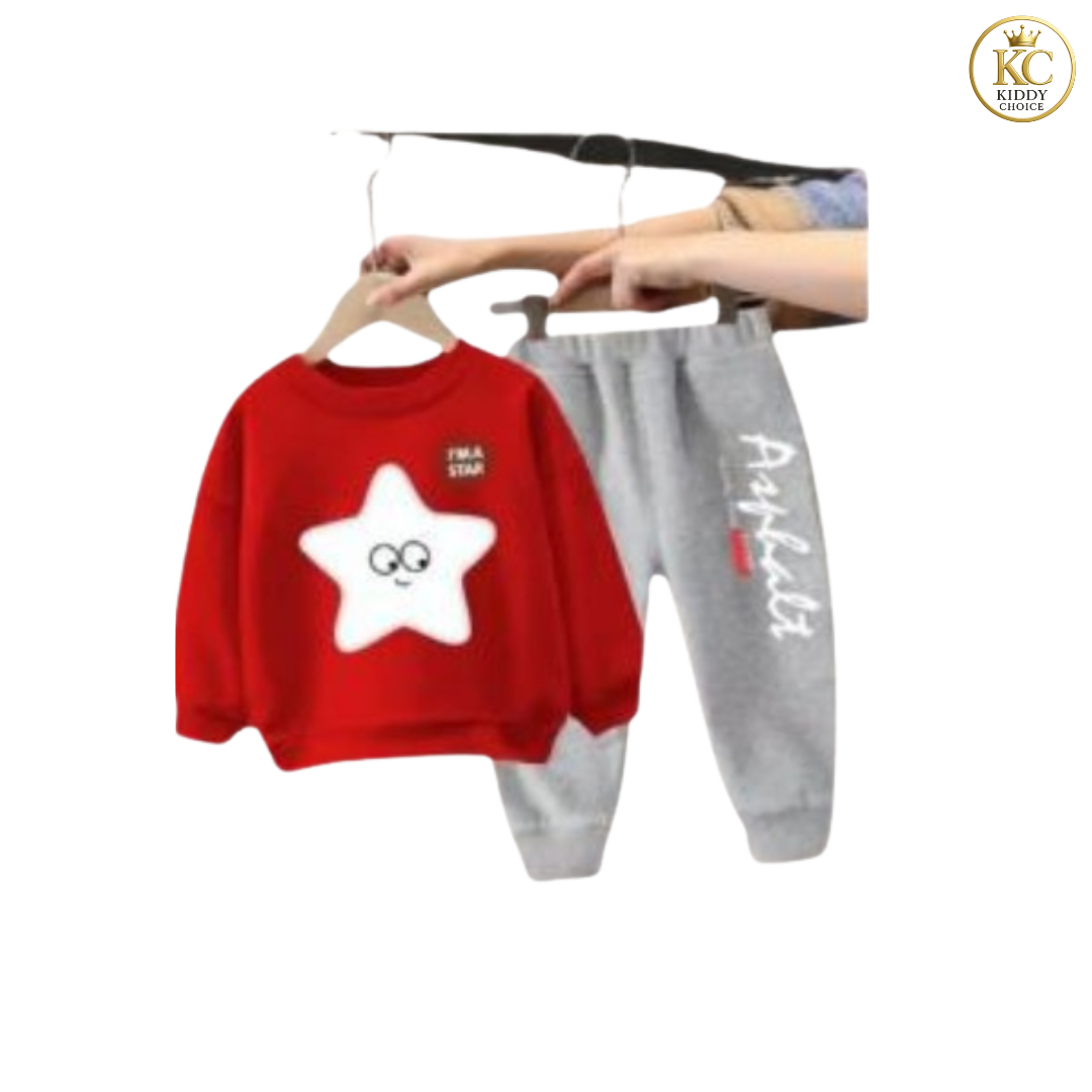 KIDDY CHOICE Boys’ Stylish Winter Set – Yellow & Black Sweat Outfit (ID: 9165879771380)